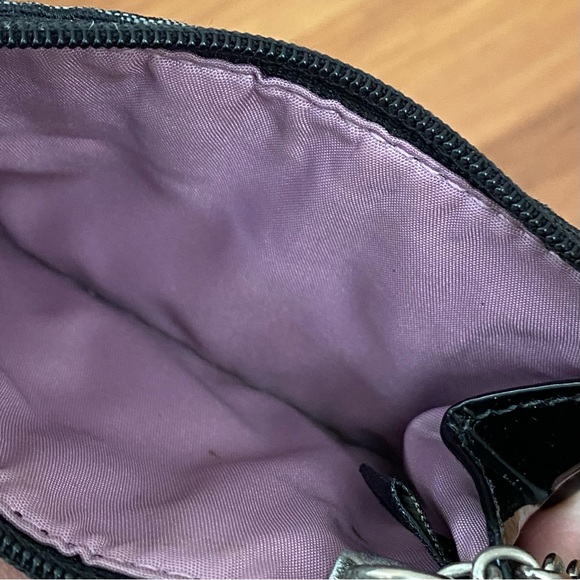 COACH F43352 Optic Signature Lurex Black Coin Purse Zip Card Wallet - Picture 8 of 9